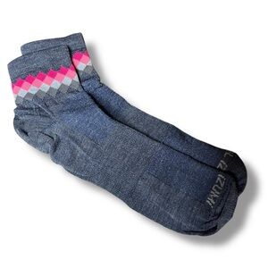Pearl Izumi Merino Wool Thermal Socks Blue With Pink Diamonds Size Large